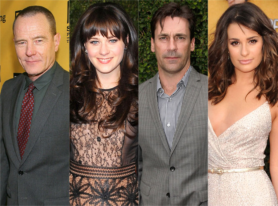 Zooey Deschanel, Lea Michele, Jon Hamm, Bryan Cranston Zooey Deschanel, Lea Michele, Jon Hamm, Bryan Cranston